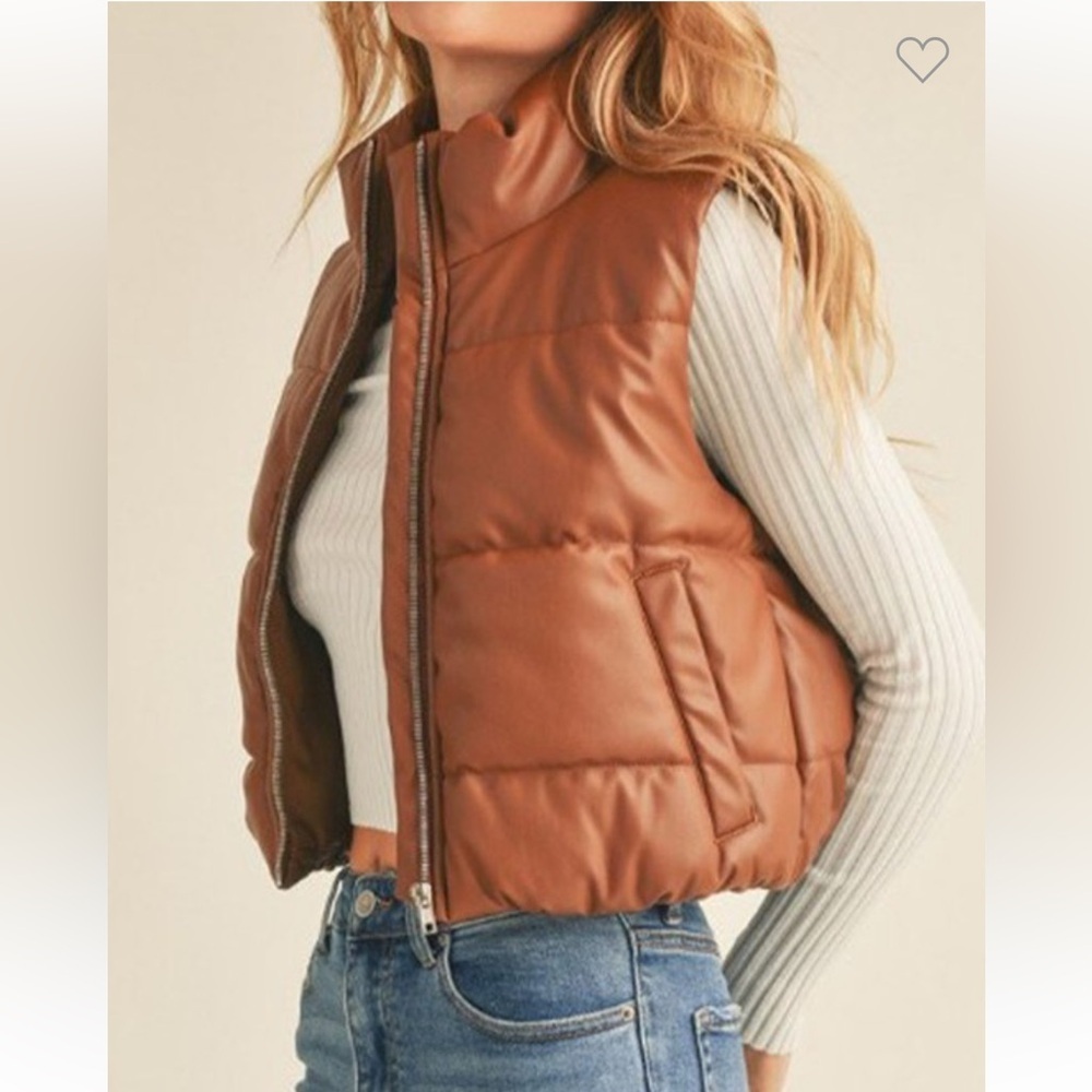 Ambiance Tan Puffer Vest for Women